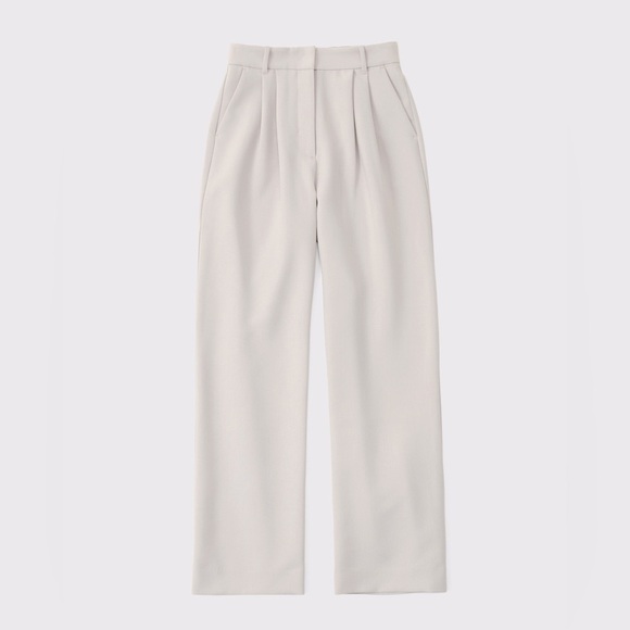 NWT - A&F Sloane Tailored Wide Leg Pant in Light Taupe - Size 34 / 18R - Picture 6 of 11